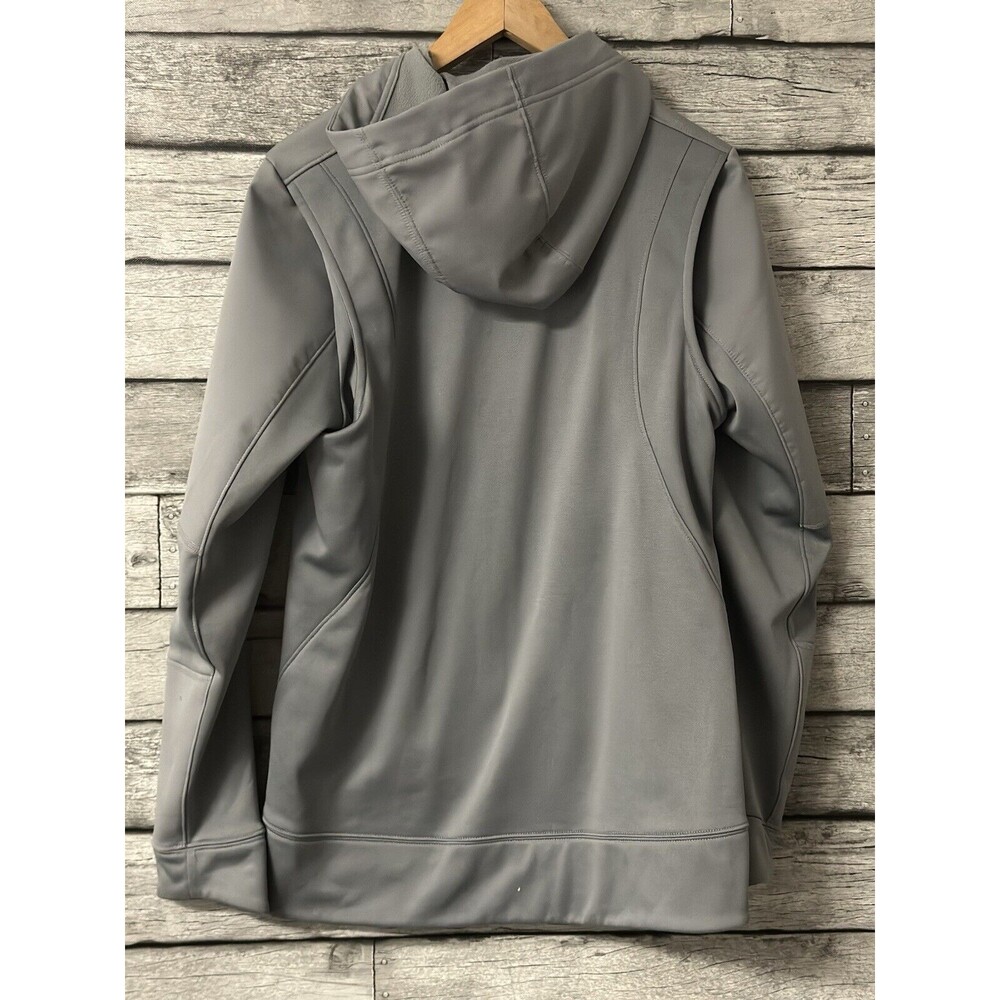 Nike Basketball Dri-Fit Hooded Full Zip Jacket Logo Mens Small Gray Fleece Lined - Picture 2 of 3